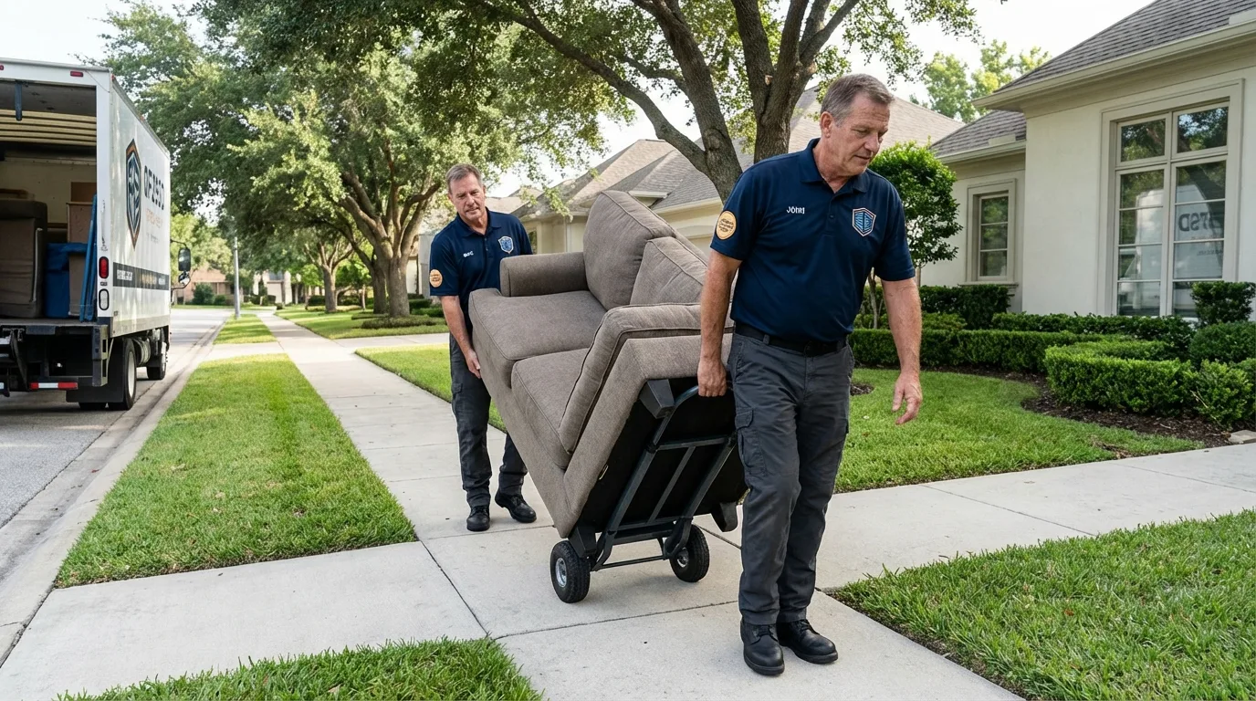 Local residential moving crew loading furniture in Mountlake Terrace, WA